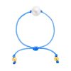 14k Gold-Filled Bead Adjustable Fabia Bracelet with Blue Cord and Pearl