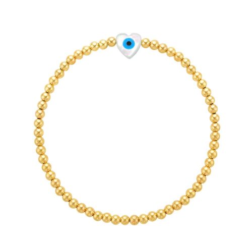 3mm 14k gold filled bracelet w heart evil eye2