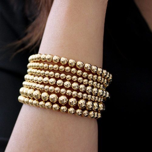 3mm 4mm and 6mm gold filled stacked bracelets black 7c06b94d e411 4fe3 80d6 1332920cc28e