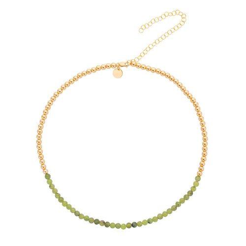 4mm 14k gold filled beaded nacklace w jade