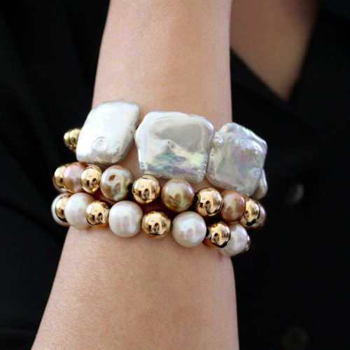 9mm 14k gold filled and pearl bracelets w large square pearl bracelet black square instafeed