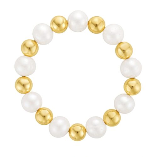 9mm 14k gold filled beaded bracelet w 9 large freshwater pearls amazon