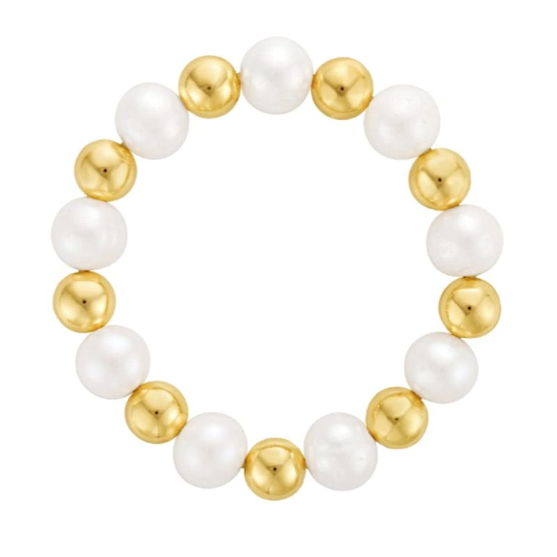 9mm 14k gold filled beaded bracelet w 9 large freshwater pearls amazon