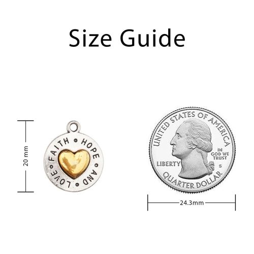 Circle of Faith Love and Hope Charm Measurement Image