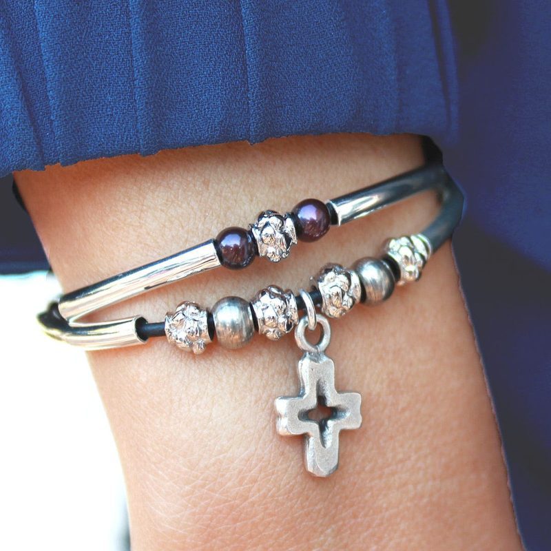 Faith adjustable Bracelet with silver Cross Charm