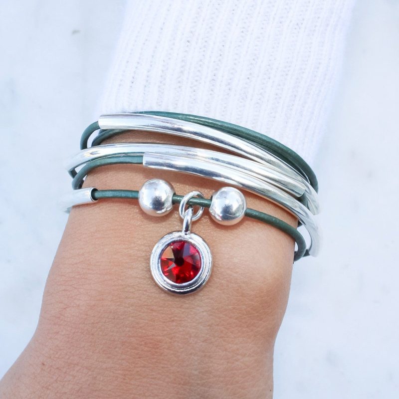 Garnet Red Crystal charm