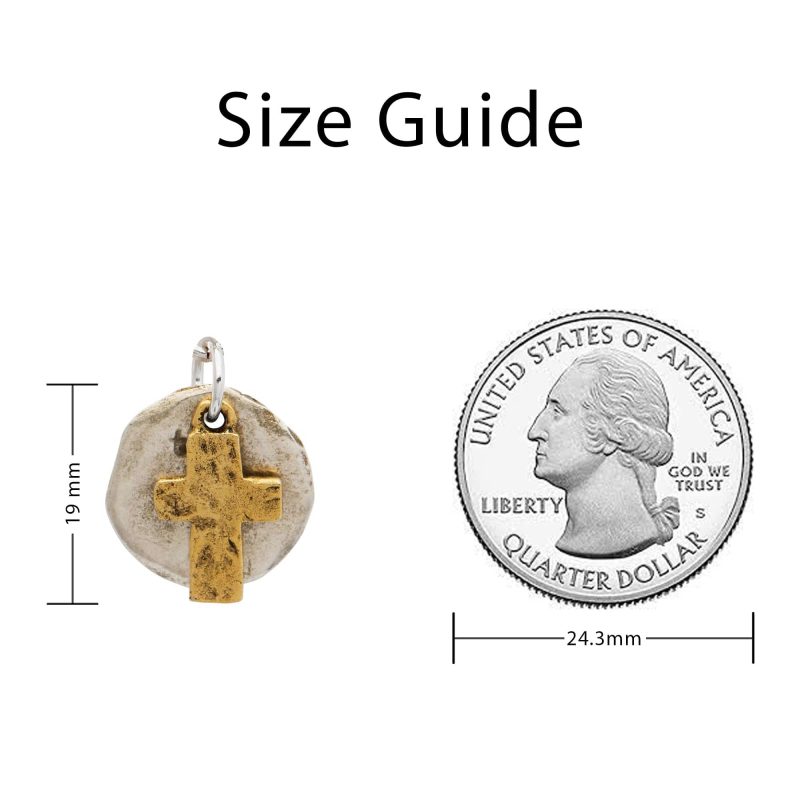 GoldenCrossSilverDiscPendant SizingGuide