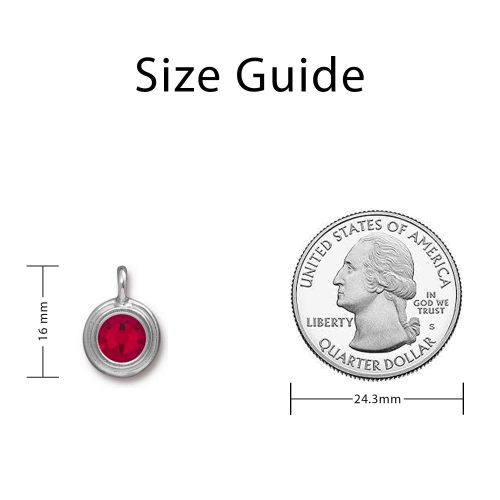 JanuaryGarnetCrystalCharm SizingGuide