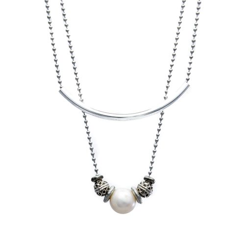 Jasmine pearl silver necklace