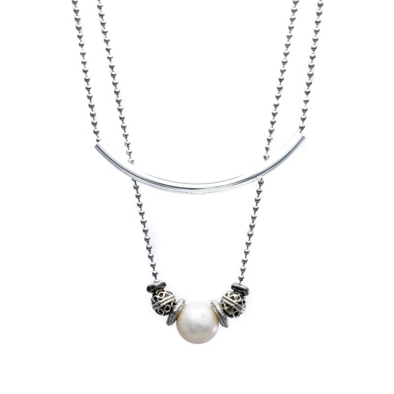 Jasmine pearl silver necklace