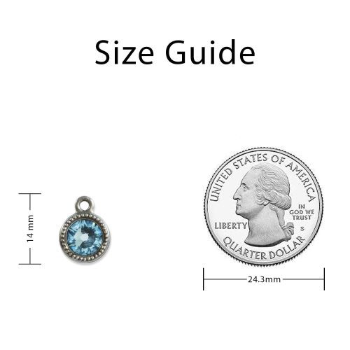 MarchBirthstoneAquamarineSwarovskiCrystalCharm SizingGuide