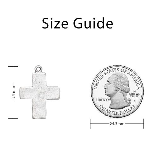 Measurement Image Divine Cross Silver 24 mm