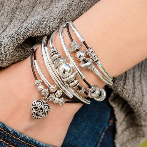 Mini Charmer Bracelet puffed heart black Mini Lonny silver bracelet d865a9e7 86a1 43f9 bc0a 38bb537f057b