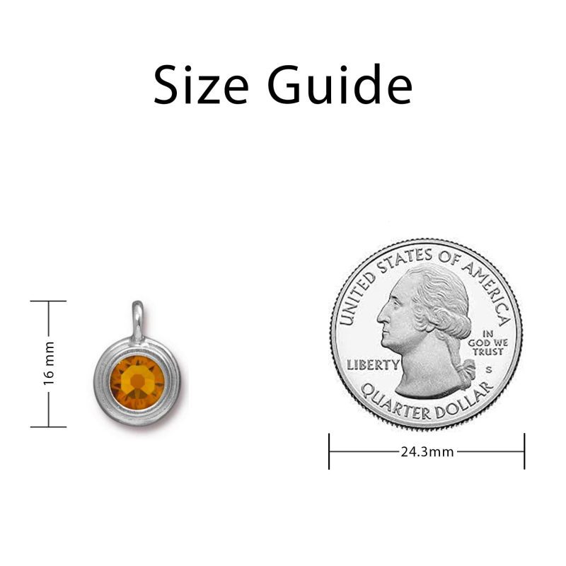 NovemberCitrineCrystalCharm SizingGuide