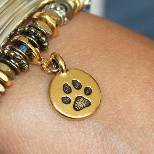 Round Paw Charm Gold