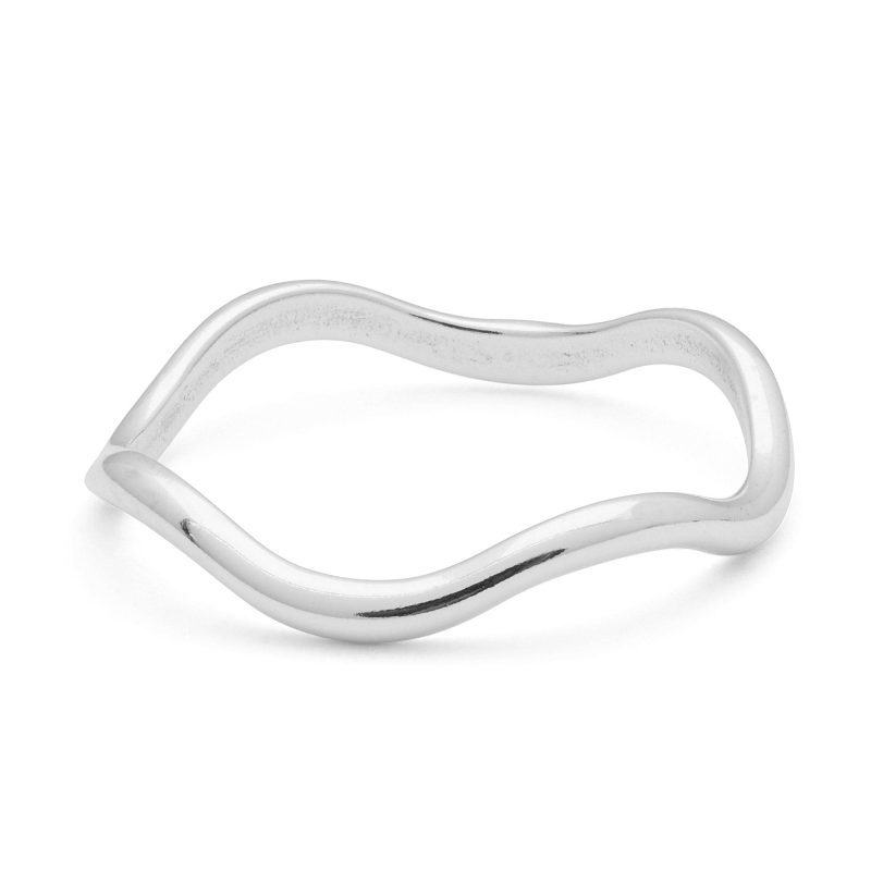 Wave sterling silver ring