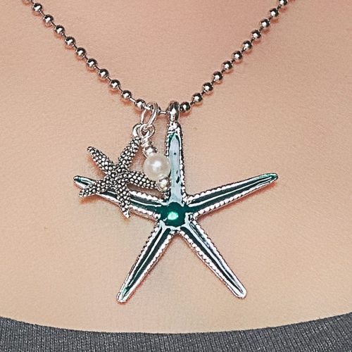 double starfish pendant adj necklace