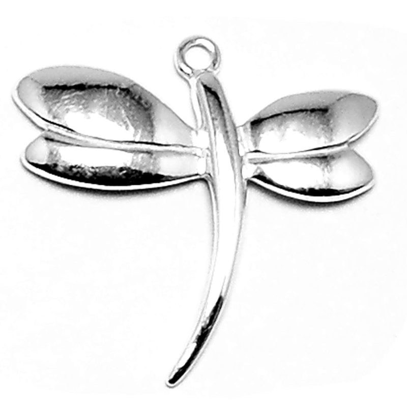 graceful dragonfly charm sterling silver