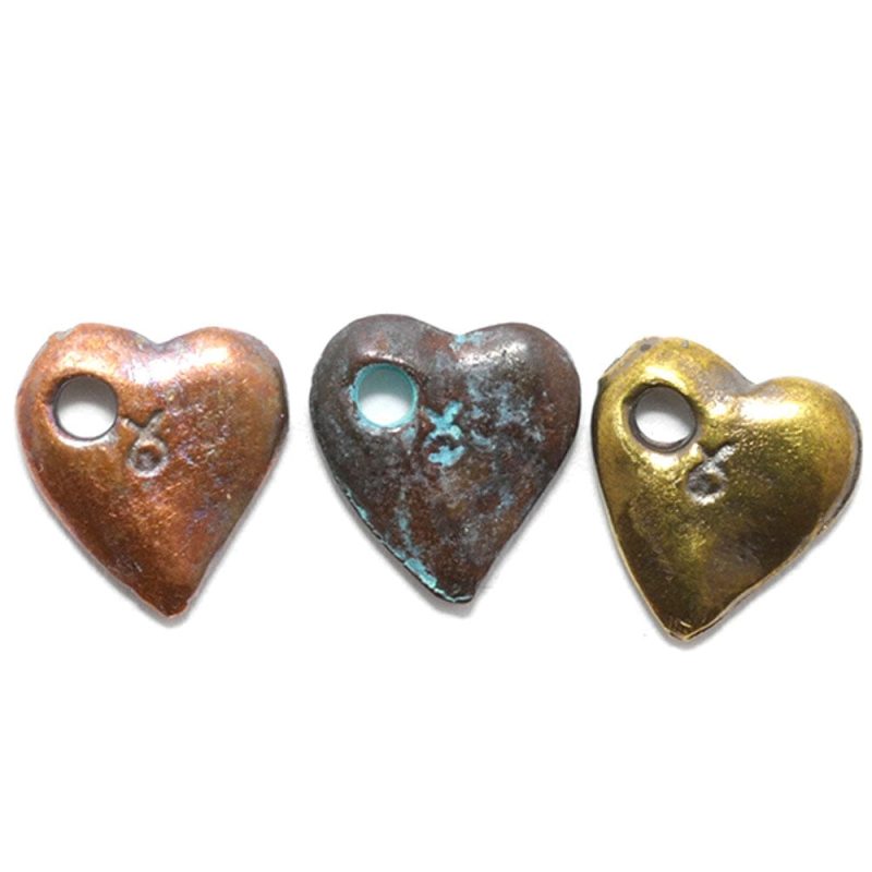 heart tricolor trio charm