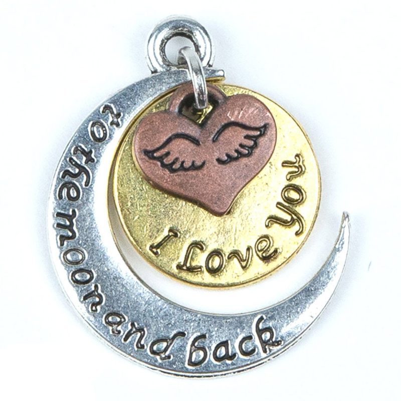 love you to the moon charm NEW graphic