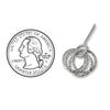 Sterling Silver Quad Circle Earrings Medium size reference against a quarter