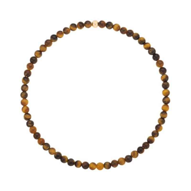 mens tiger s eye stretch to fit bracelet w 14k gold filled bead