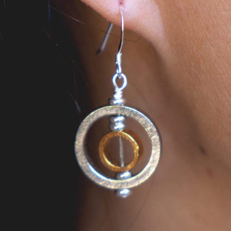 moonlight earrings silver and gold