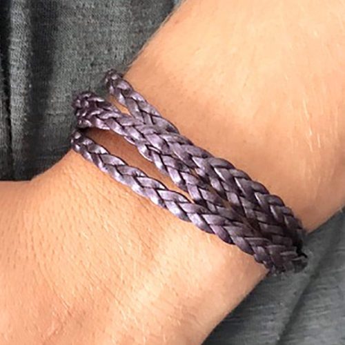 nate eather bracelet in metallic grape neutral