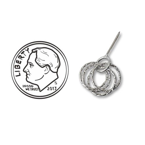 petite quad circle sterling silver earrings size reference