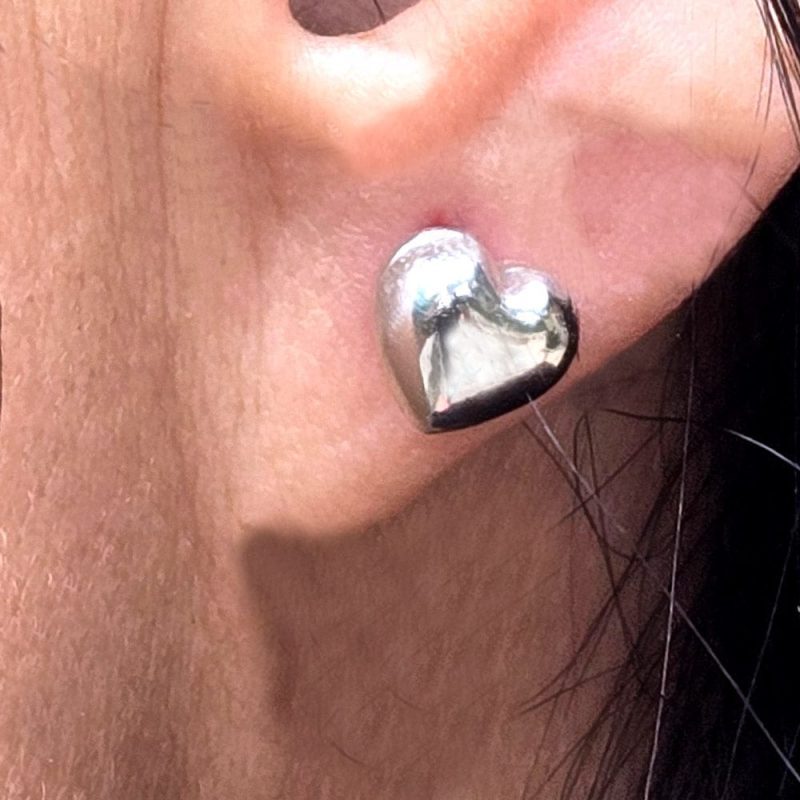 small sterling silver heart earring