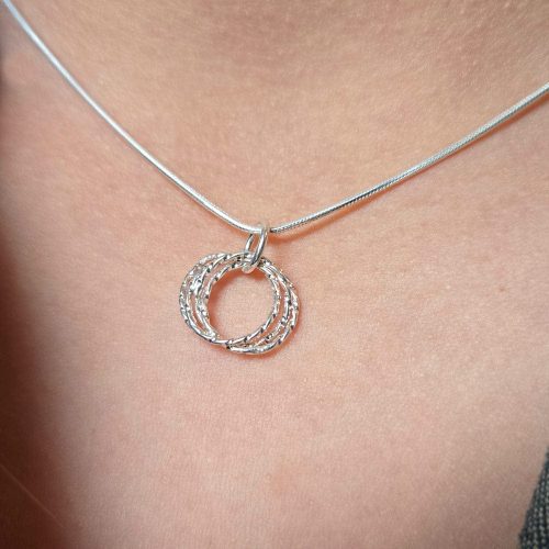 sterling silver adjustable necklace w sterling quad circles