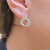 Sterling silver quad circle earrings medium size