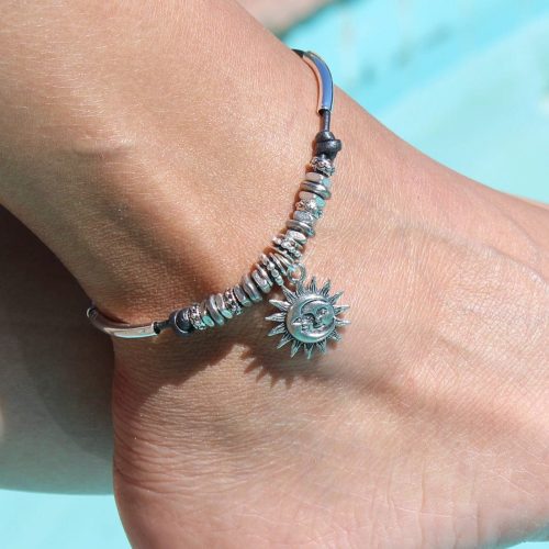 sun moon charm anklet lola