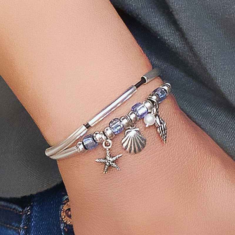 surfside adjustable bracelet with nautical charms starfish turret and shell charms