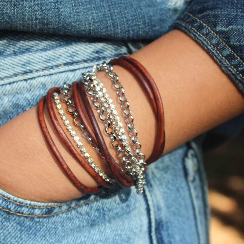 sydney brown leather and silver wrap bracelet denim wide outdoor sq 8b515bc6 249a 4394 85d6 98786aaa070f